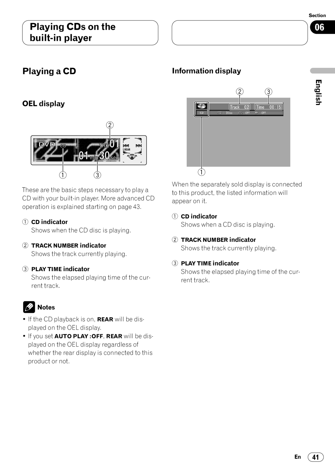 Pioneer DVH-P7000 owner manual Playing CDs on the built-in player, Playing a CD, CD indicator 