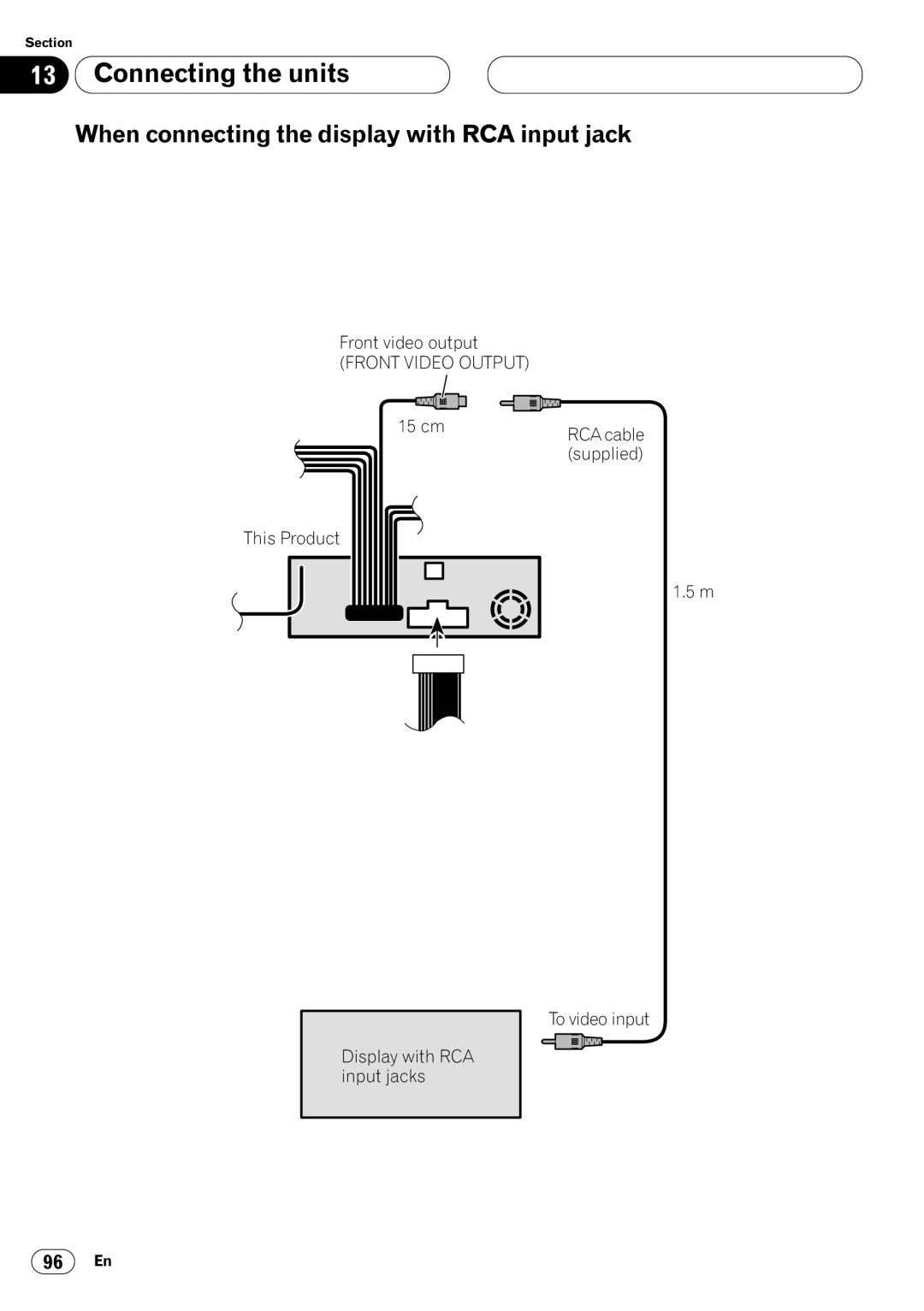 Pioneer DVH-P7050 owner manual When connecting the display with RCA input jack, Front Video Output 