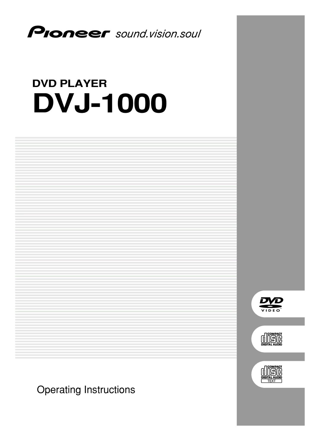 Pioneer DVJ-1000 manual 