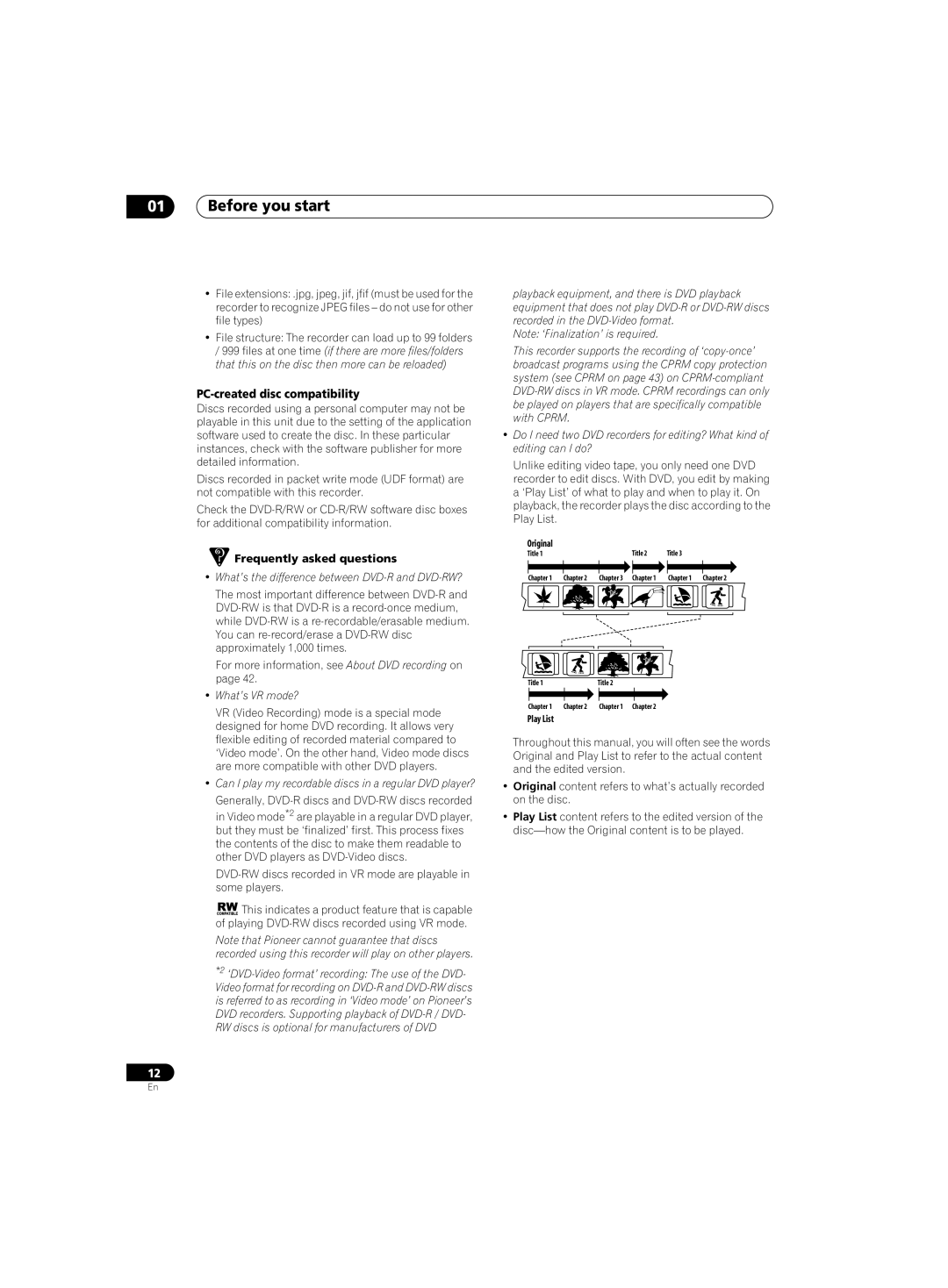 Pioneer DVR-220 operating instructions PC-created disc compatibility, Frequently asked questions 