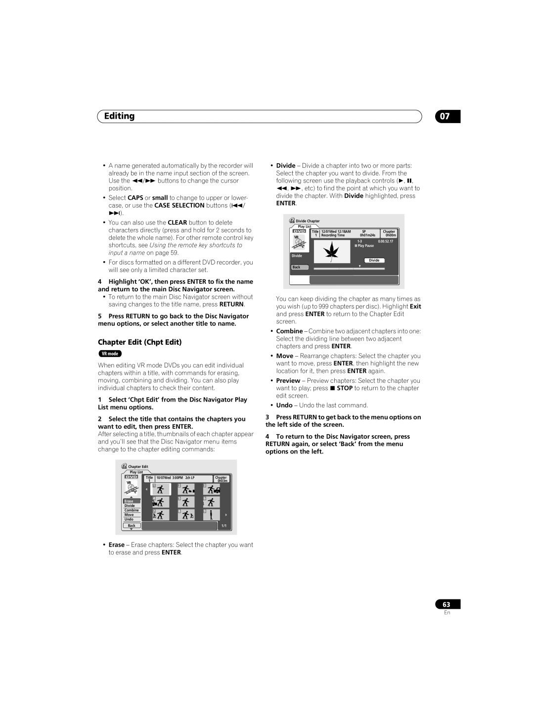 Pioneer DVR-220 operating instructions Input a name on 