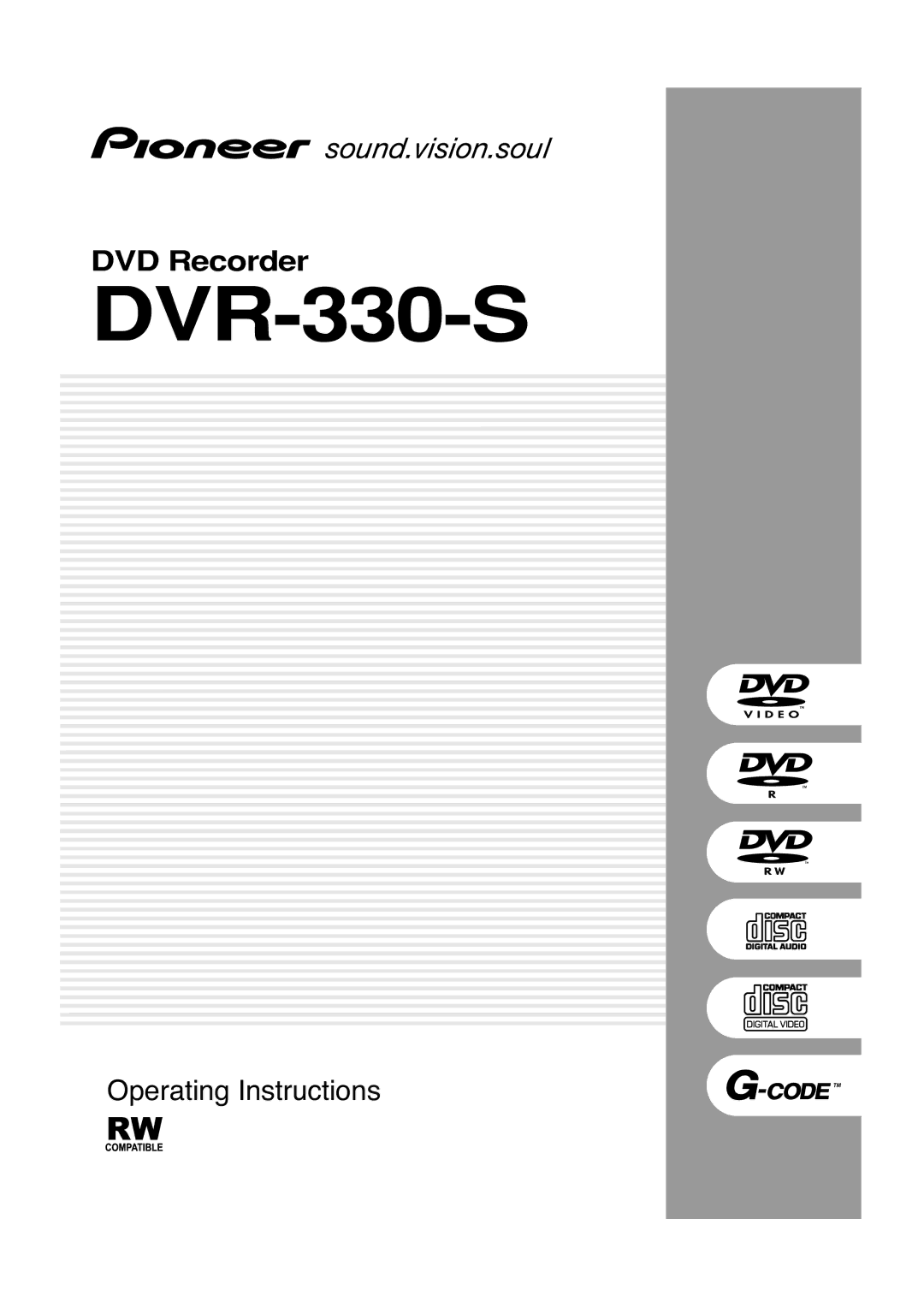 Pioneer DVR-310 operating instructions 