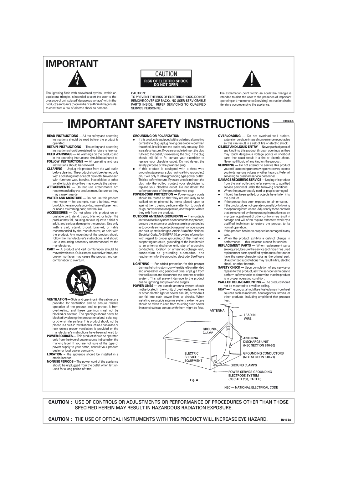 Pioneer DVR-310 operating instructions 