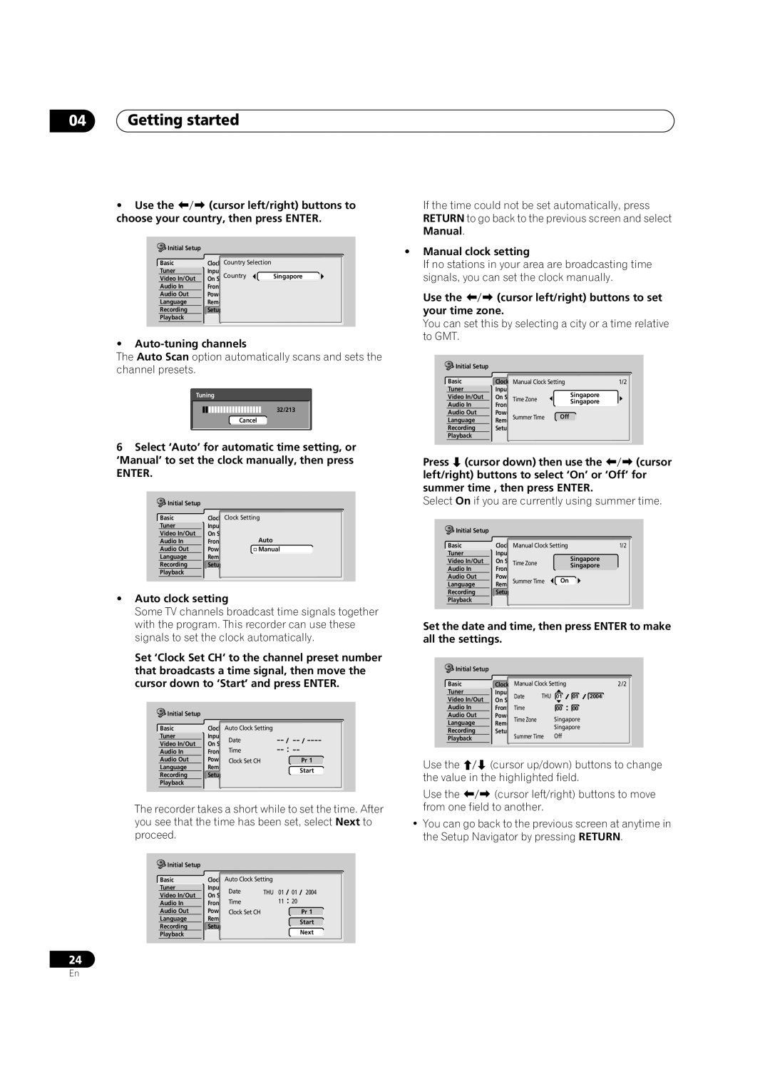 Pioneer DVR-320-S operating instructions Getting started, Enter 