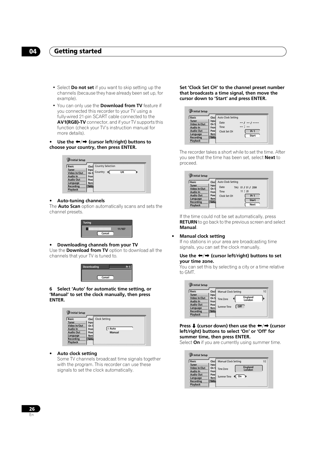 Pioneer DVR-320 operating instructions Getting started 