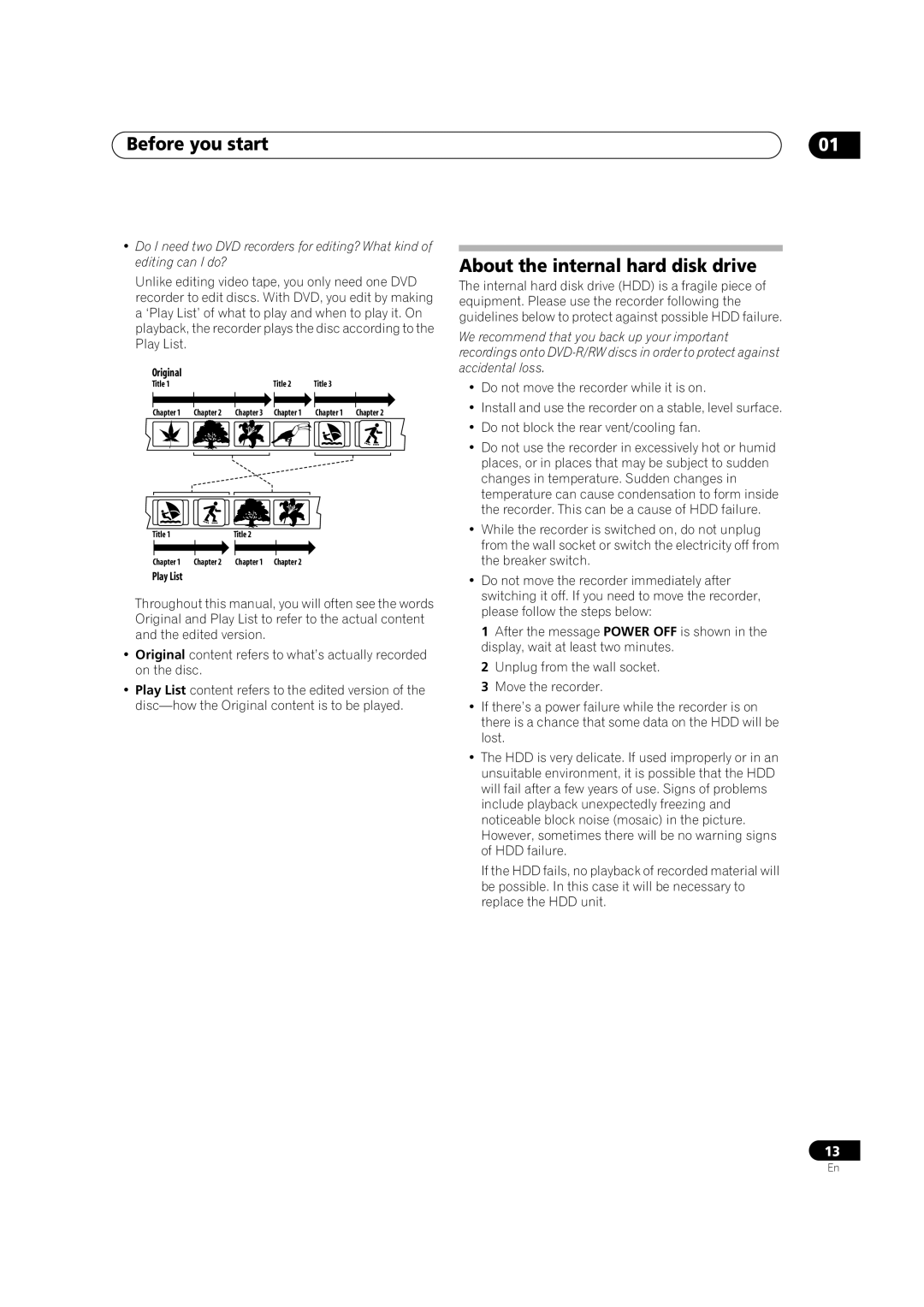 Pioneer DVR-420H manual About the internal hard disk drive 