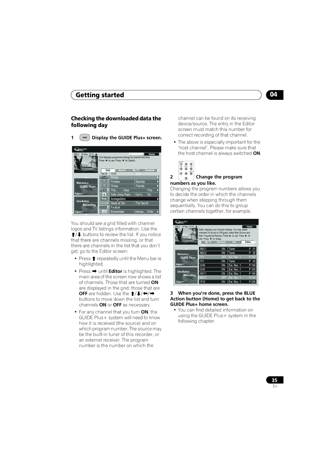 Pioneer DVR-440H-S manual Checking the downloaded data the following day, Numbers as you like 