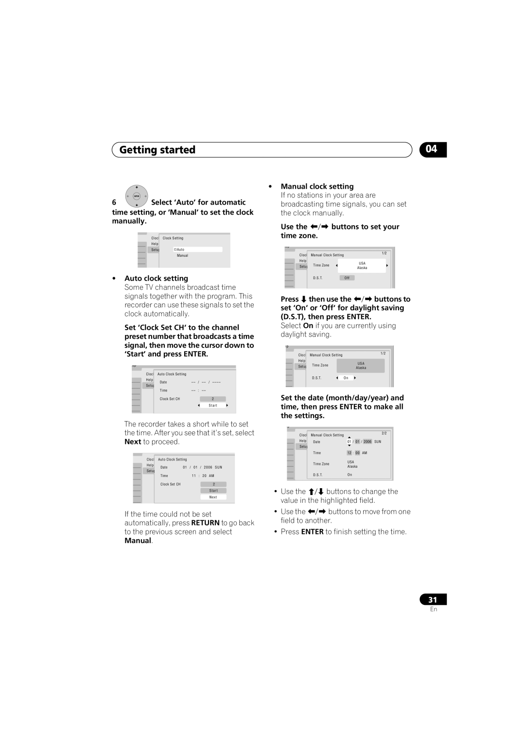 Pioneer DVR-540H-S, DVR-543H-S operating instructions Getting started 