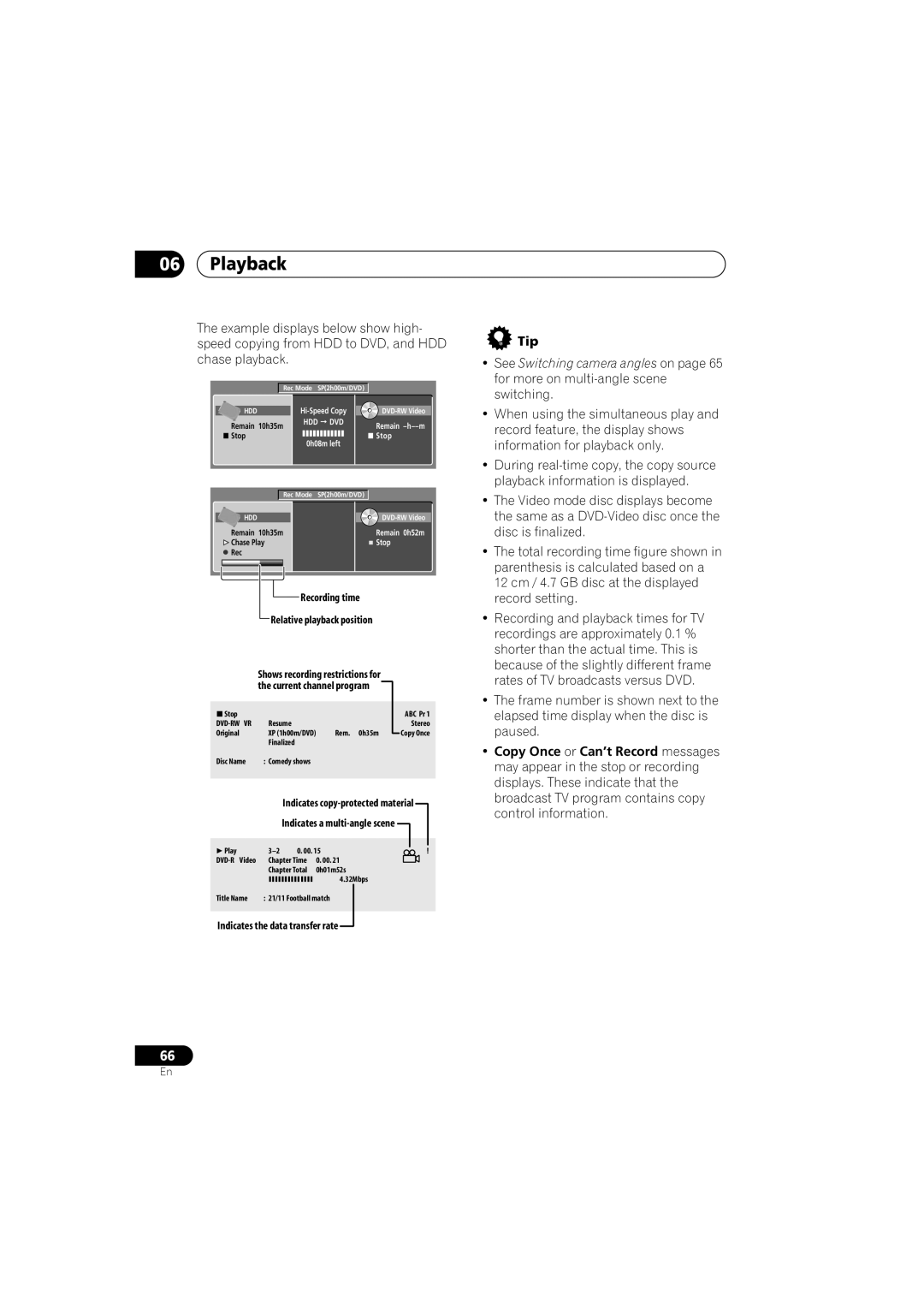 Pioneer DVR-640H-S manual Indicates the data transfer rate 