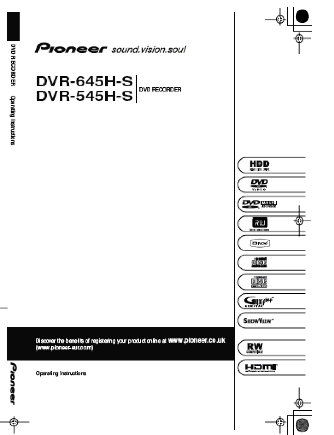 Pioneer DVR-545H-S, DVR-645H-S manual 