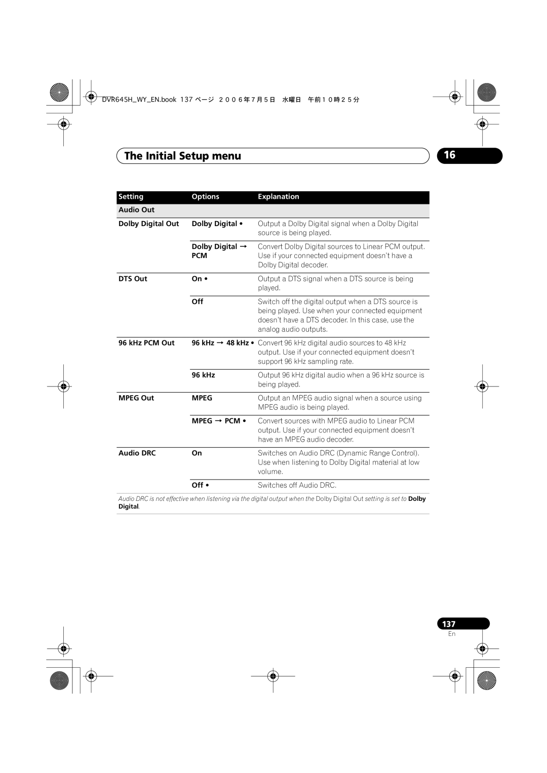 Pioneer DVR-545H-S, DVR-645H-S manual Pcm, Mpeg PCM 