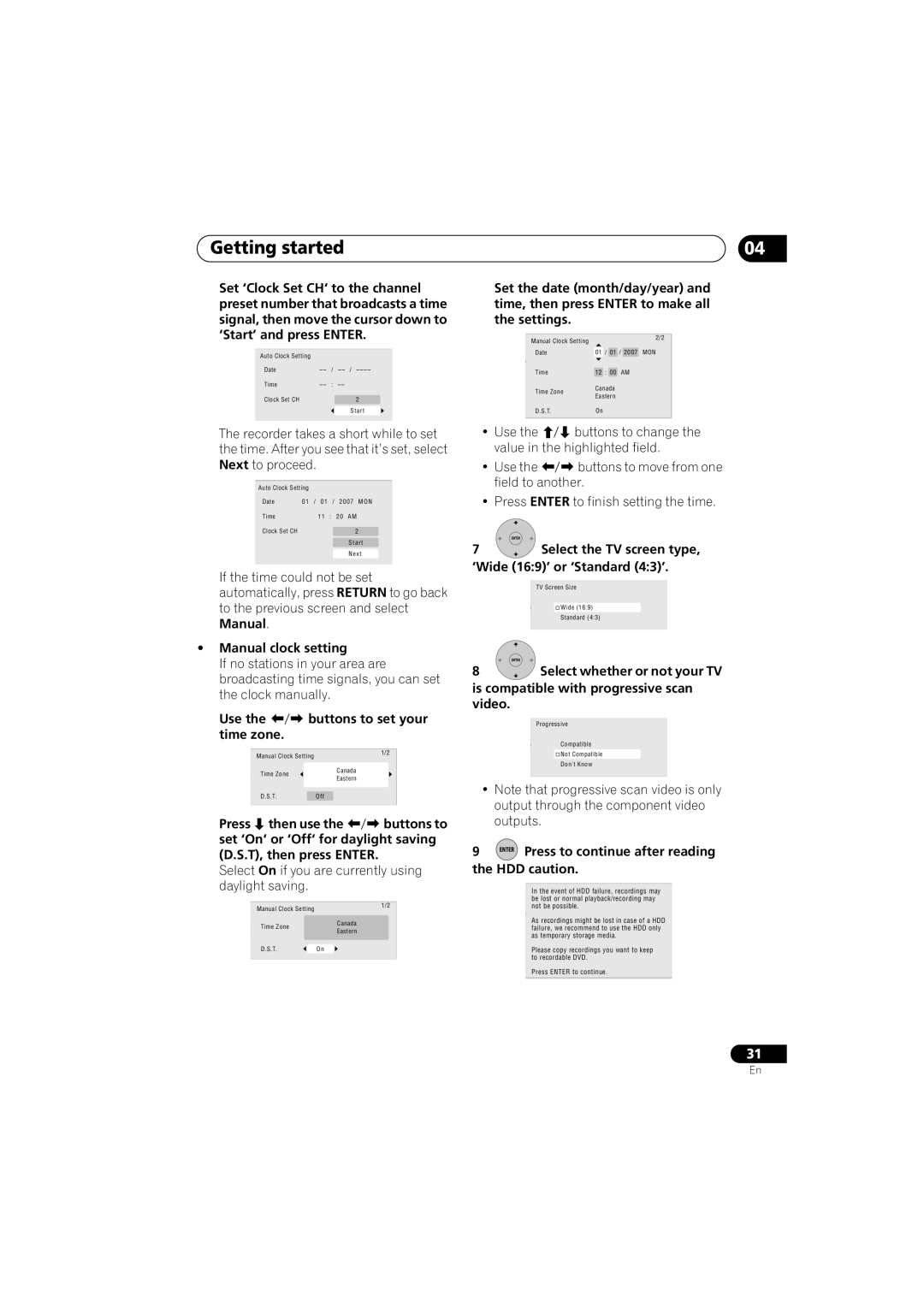 Pioneer DVR-650H-K operating instructions Getting started 