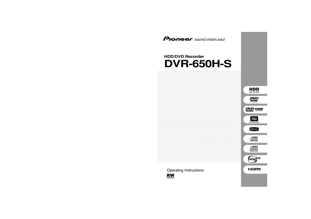 Pioneer DVR-650H-S manual 