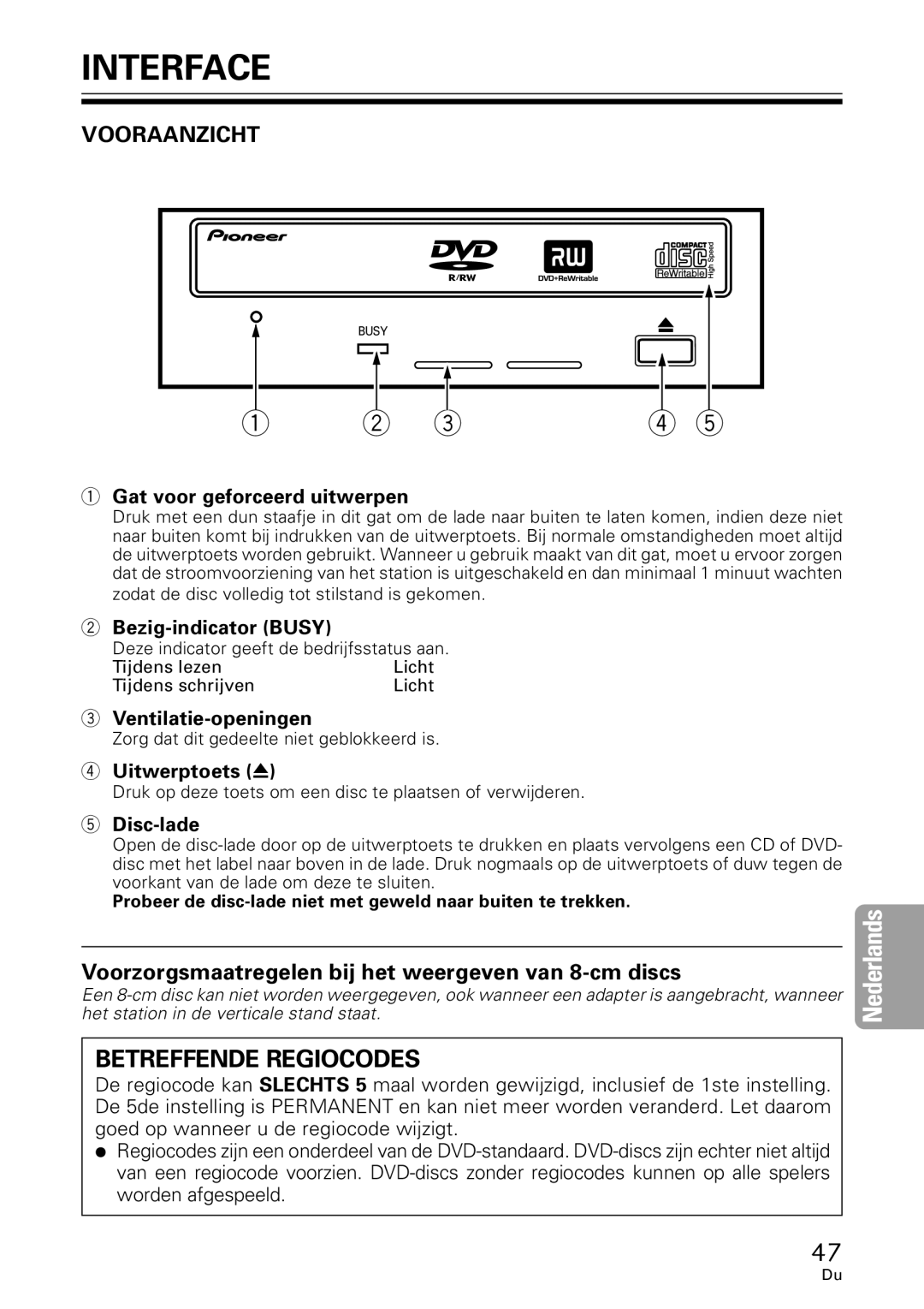 Pioneer DVR-A06 manual Vooraanzicht 