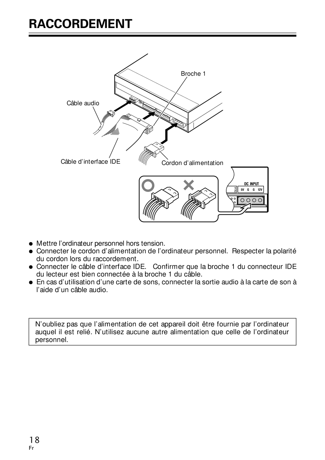 Pioneer DVR-A06U operating instructions Raccordement 