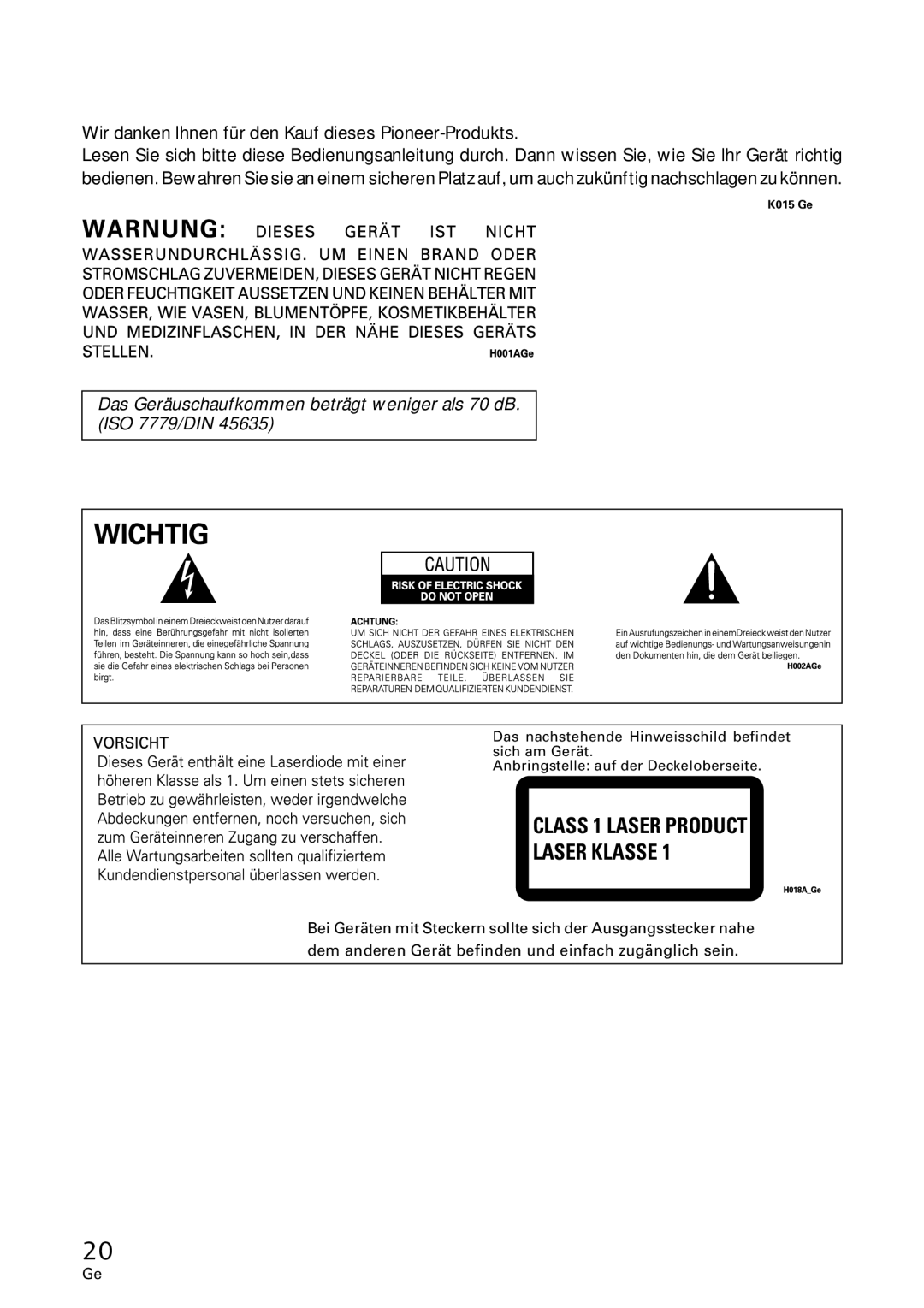 Pioneer DVR-A06U operating instructions Wir danken lhnen für den Kauf dieses Pioneer-Produkts 