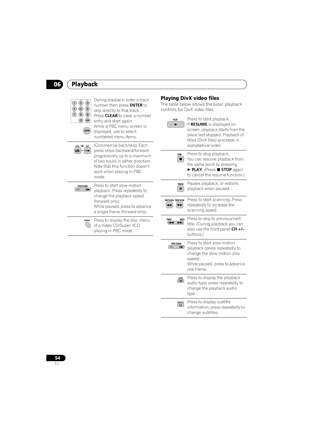 Pioneer DVR-LX70 manual Playing DivX video files 