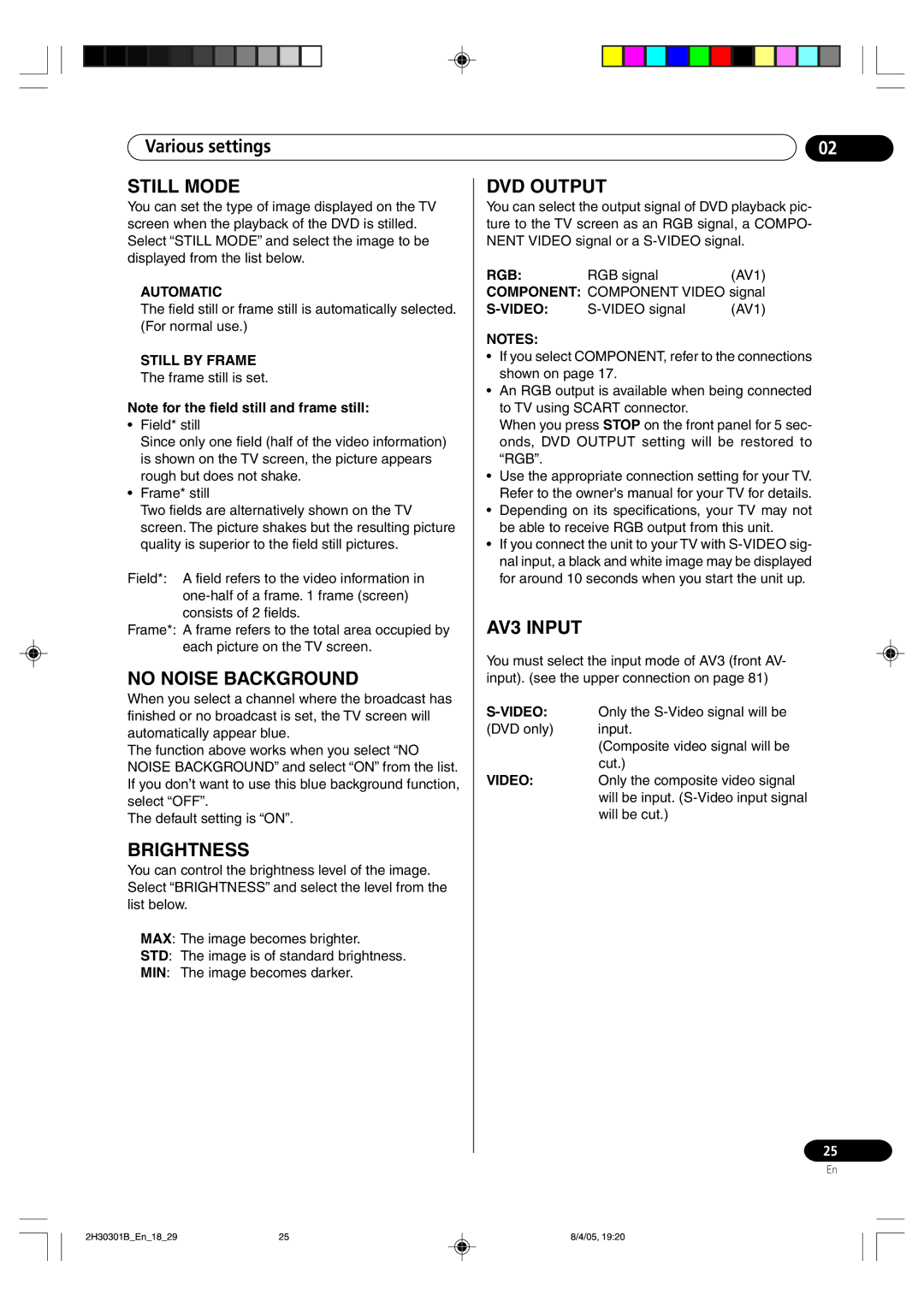 Pioneer DVR-RT501-S operating instructions Still by Frame, Video, Òrgbó 