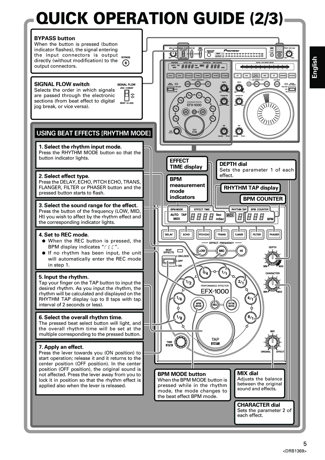 Pioneer EFX-1000 manual Effect 