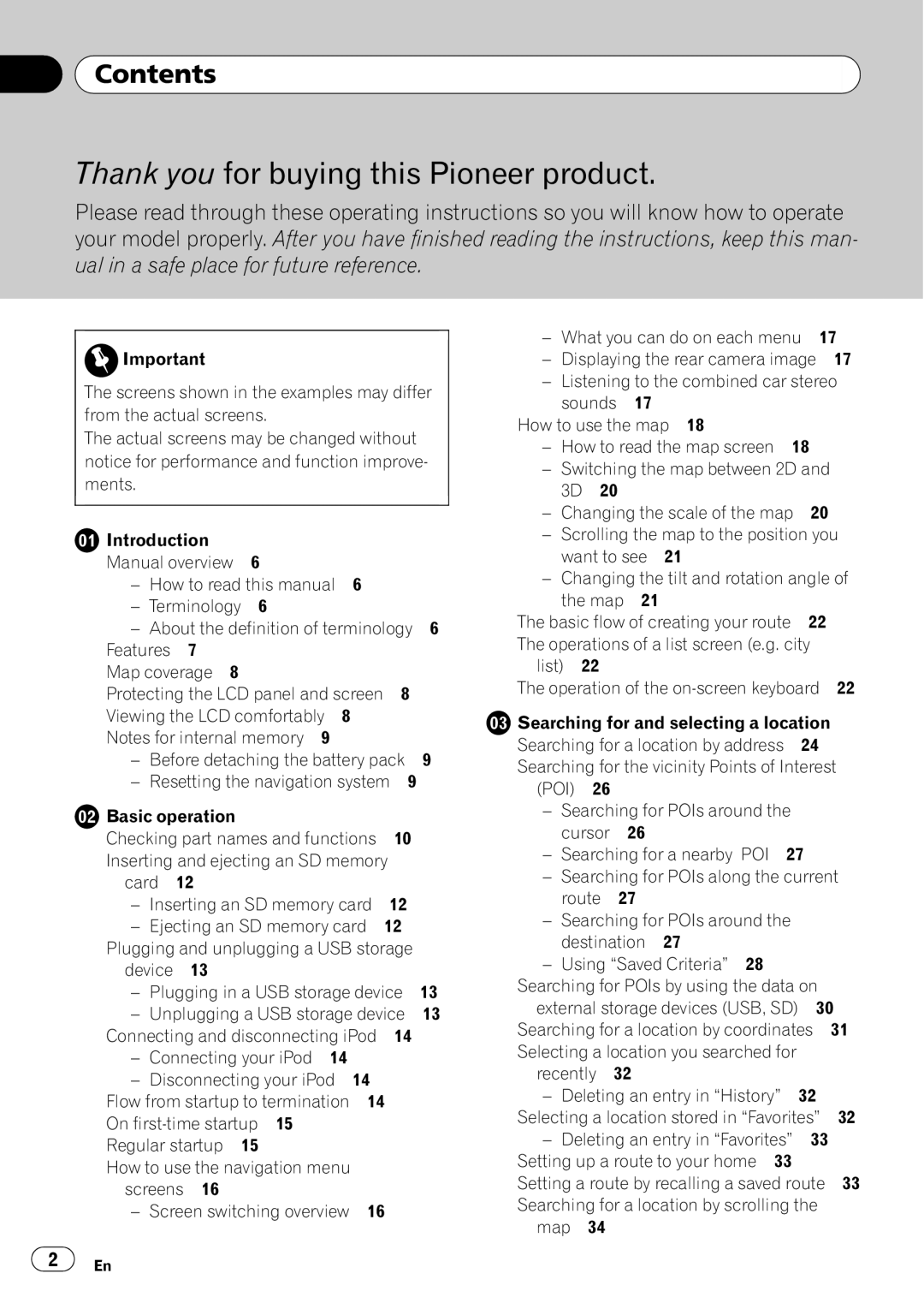 Pioneer F500BT operation manual Contents 