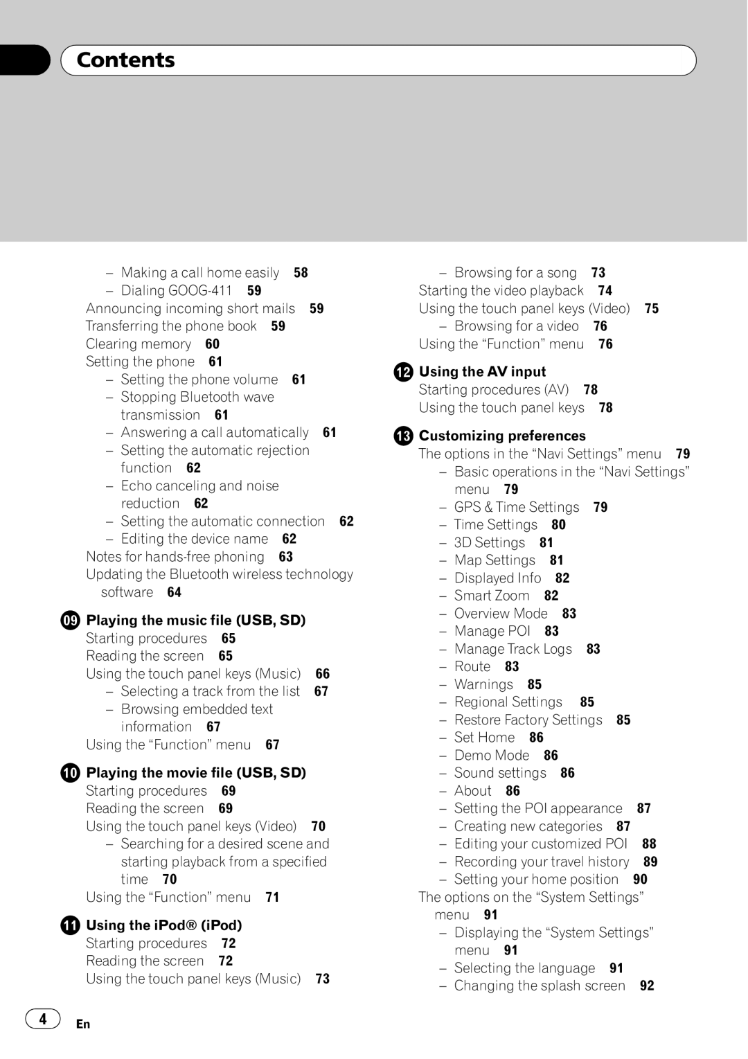 Pioneer F500BT operation manual Reading the screen, Editing your customized POI 