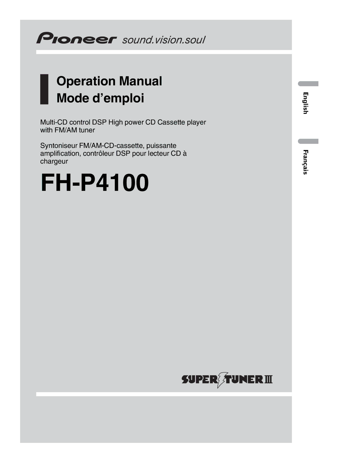 Pioneer FH-P4100 operation manual 