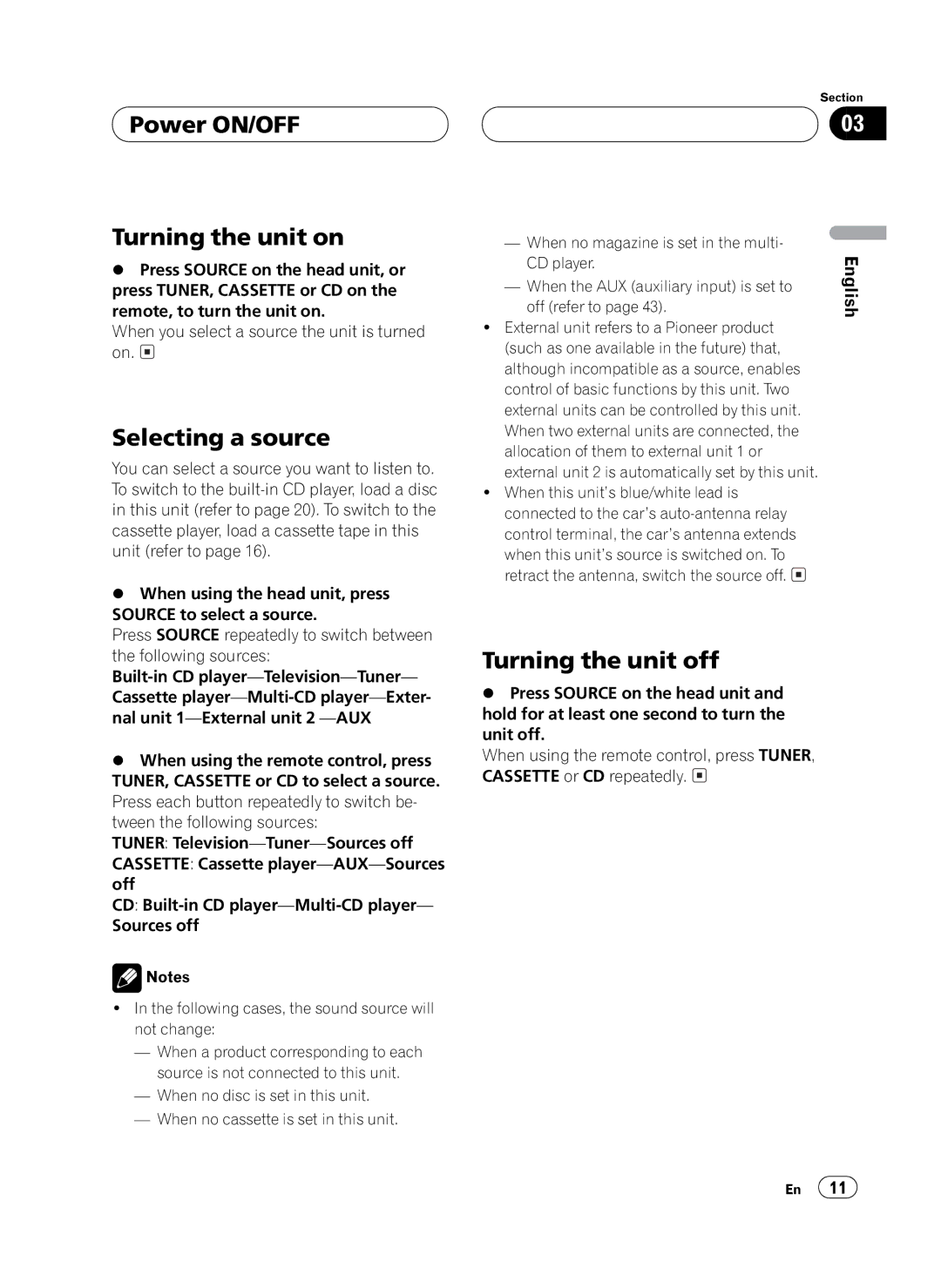 Pioneer FH-P4100 operation manual 