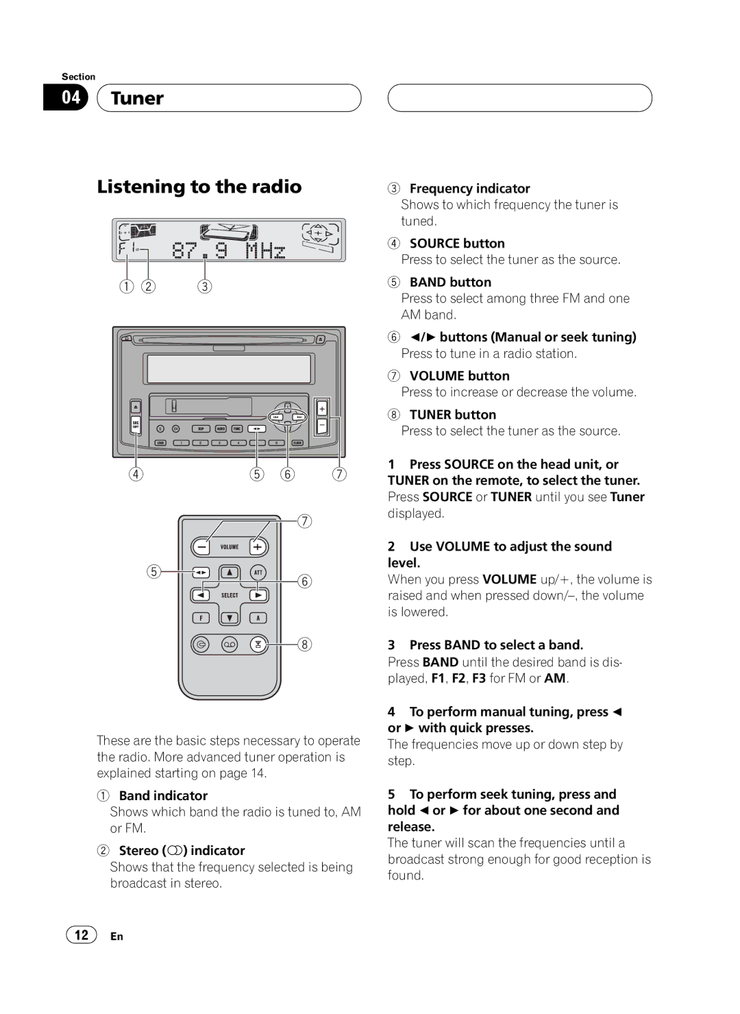 Pioneer FH-P4100 operation manual 