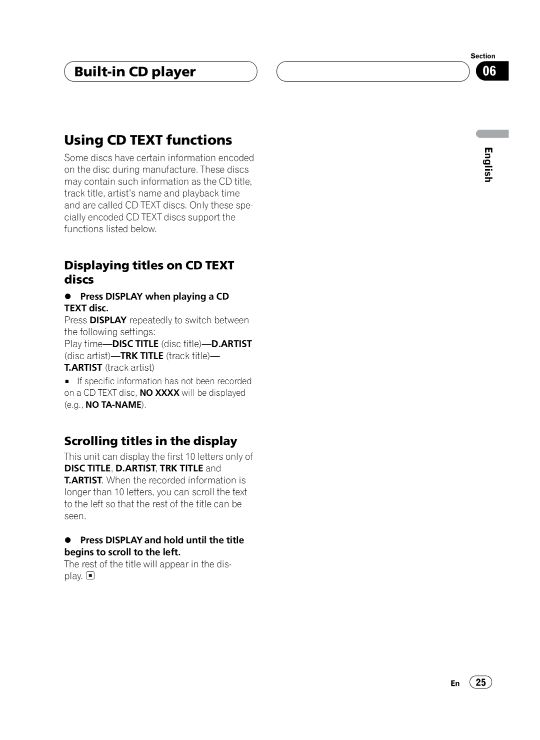 Pioneer FH-P4100 operation manual 