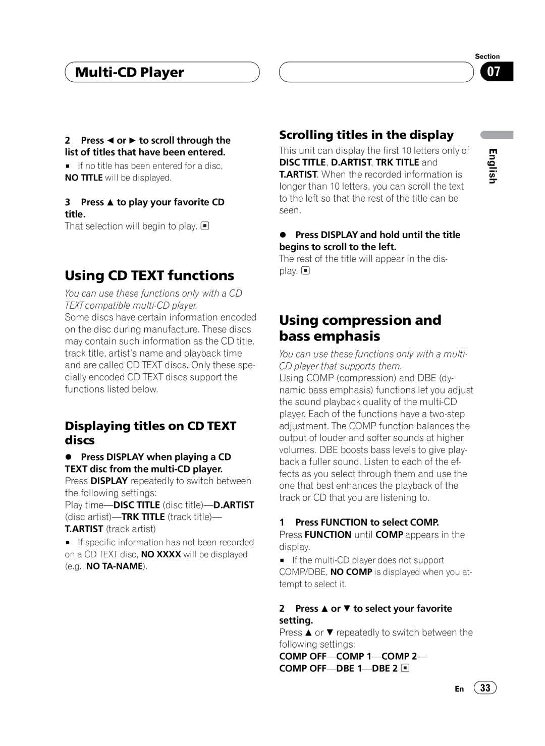 Pioneer FH-P4100 operation manual 