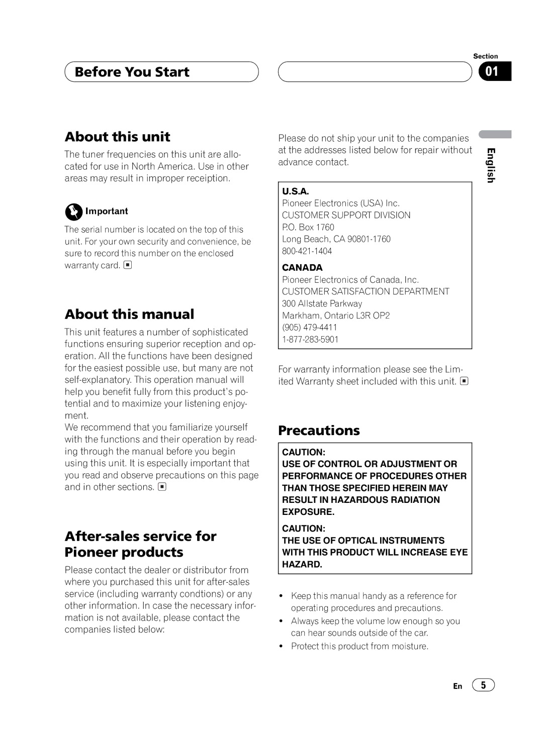 Pioneer FH-P4100 operation manual 