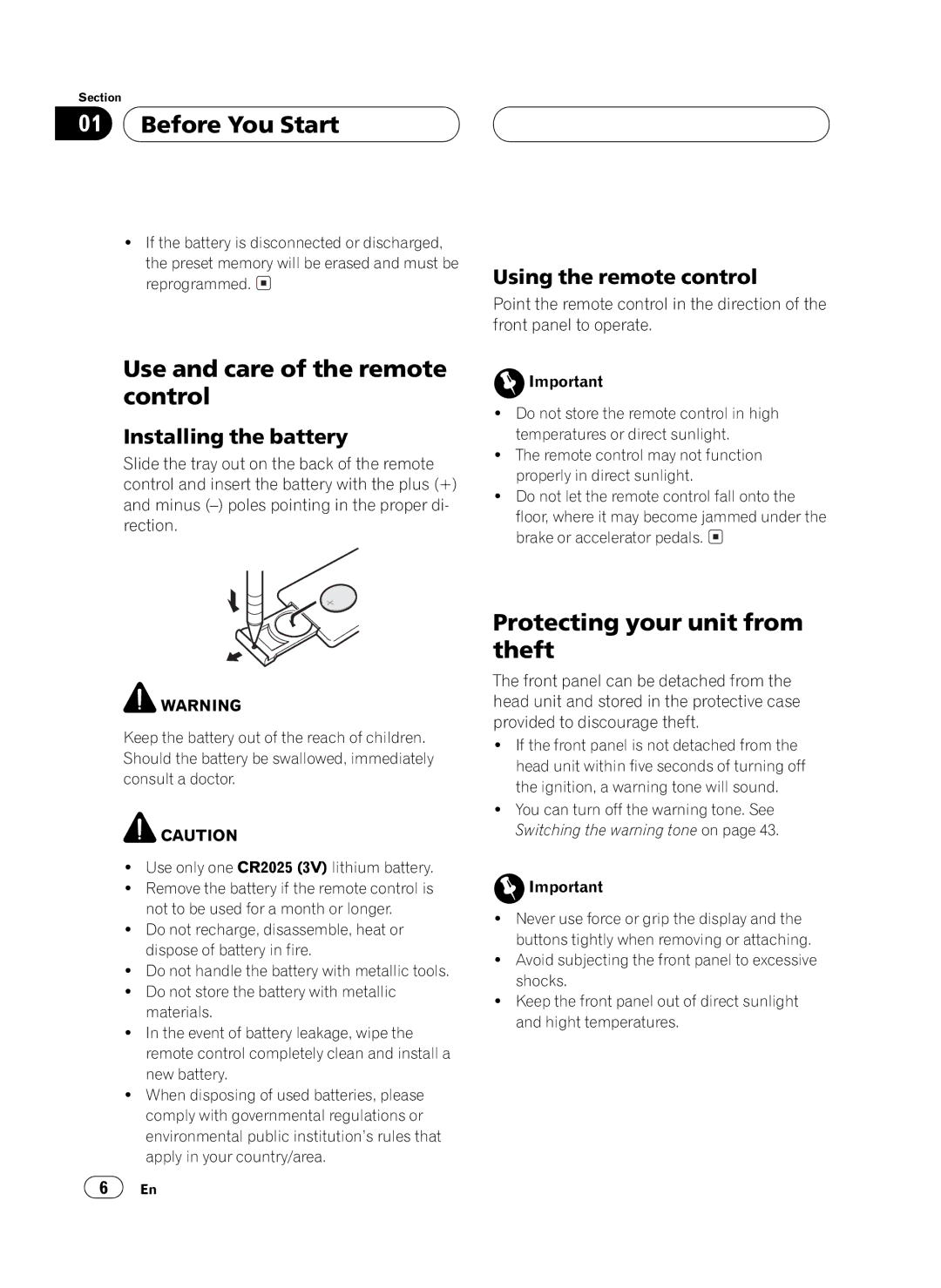 Pioneer FH-P4100 operation manual 