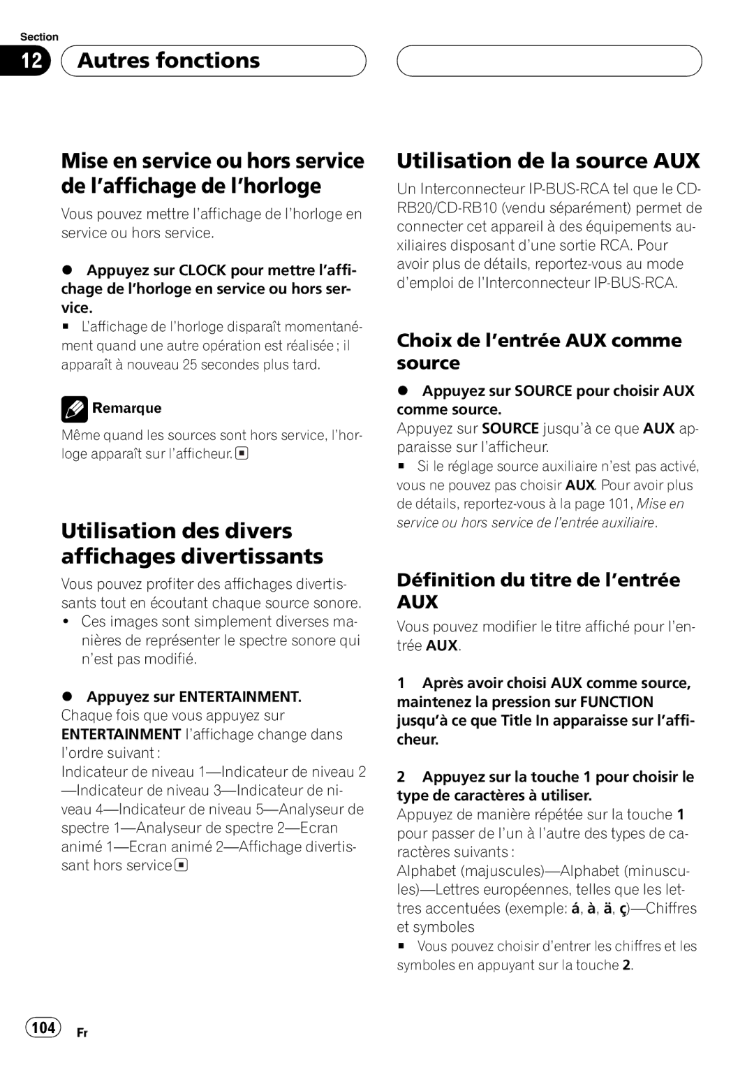 Pioneer FH-P4200MP operation manual 