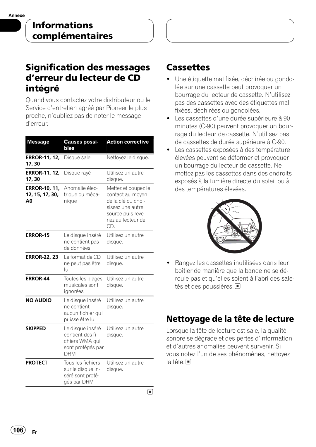 Pioneer FH-P4200MP operation manual 