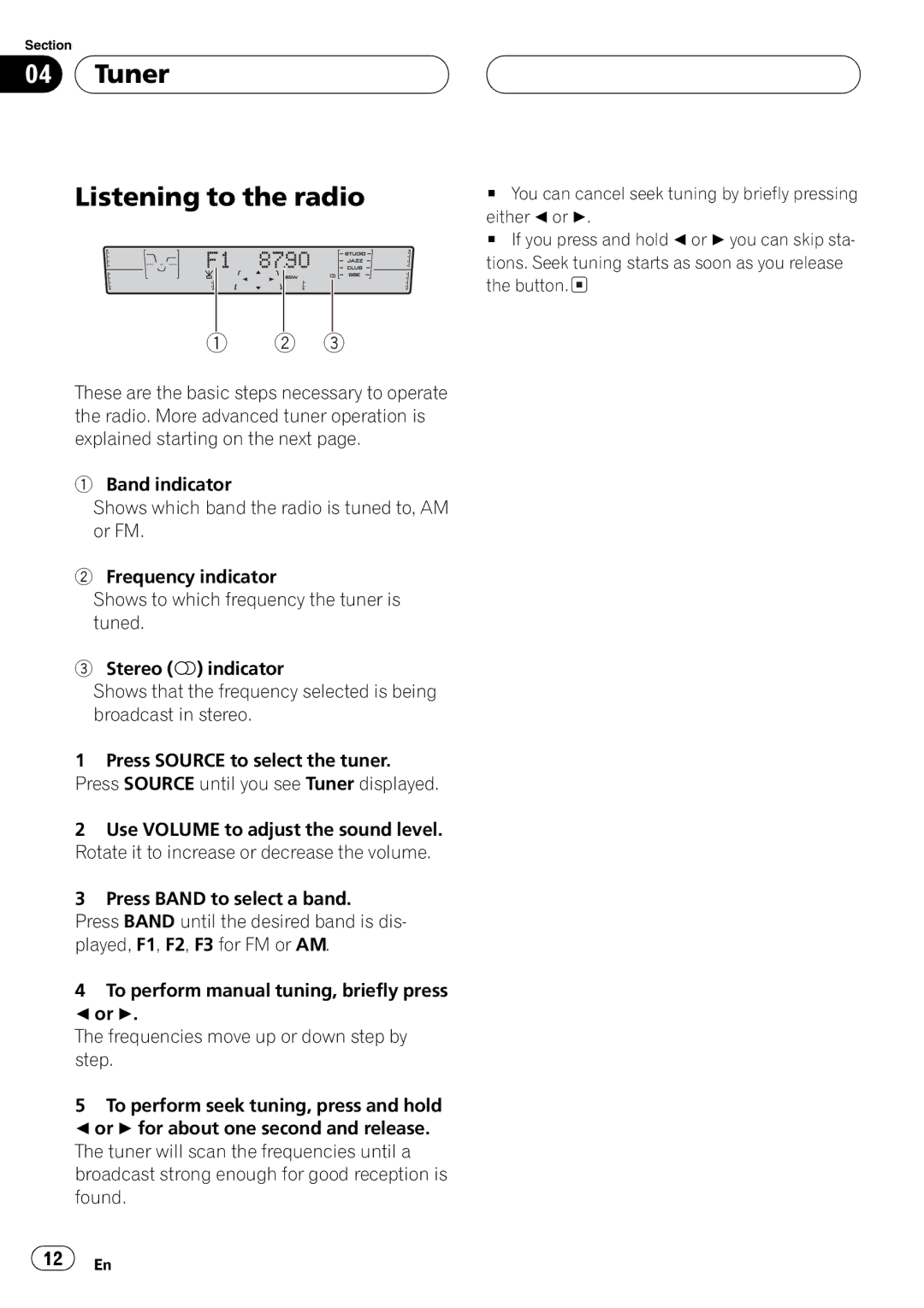 Pioneer FH-P4200MP operation manual 