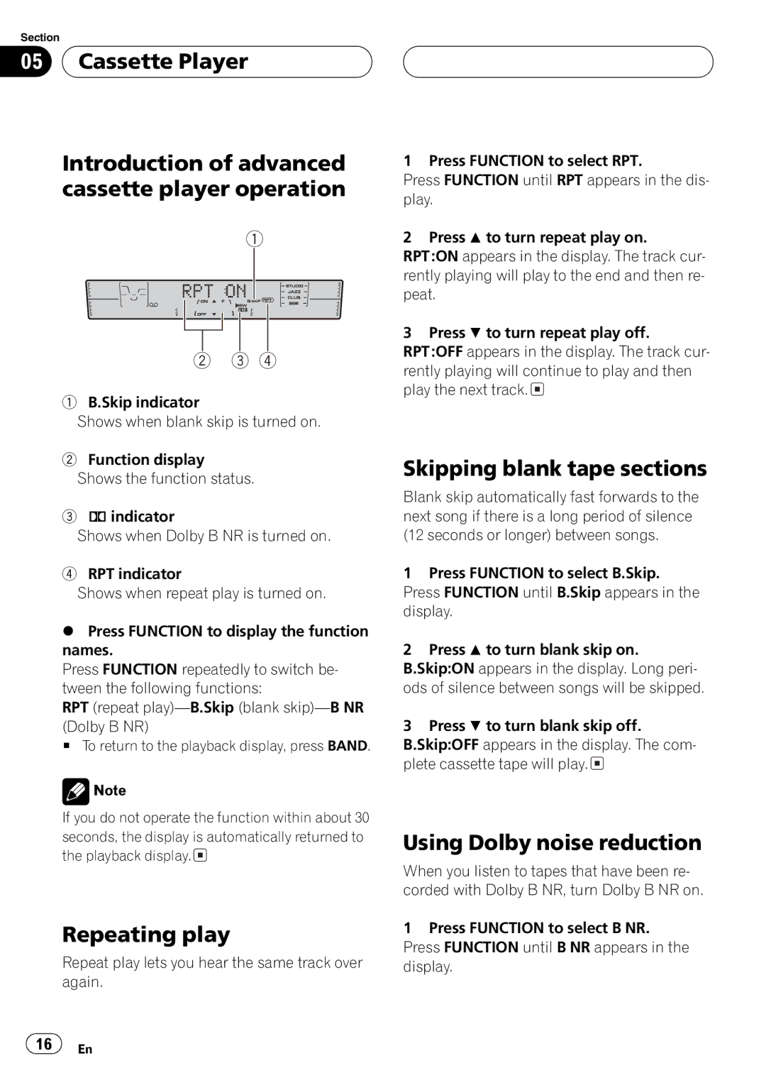 Pioneer FH-P4200MP operation manual 