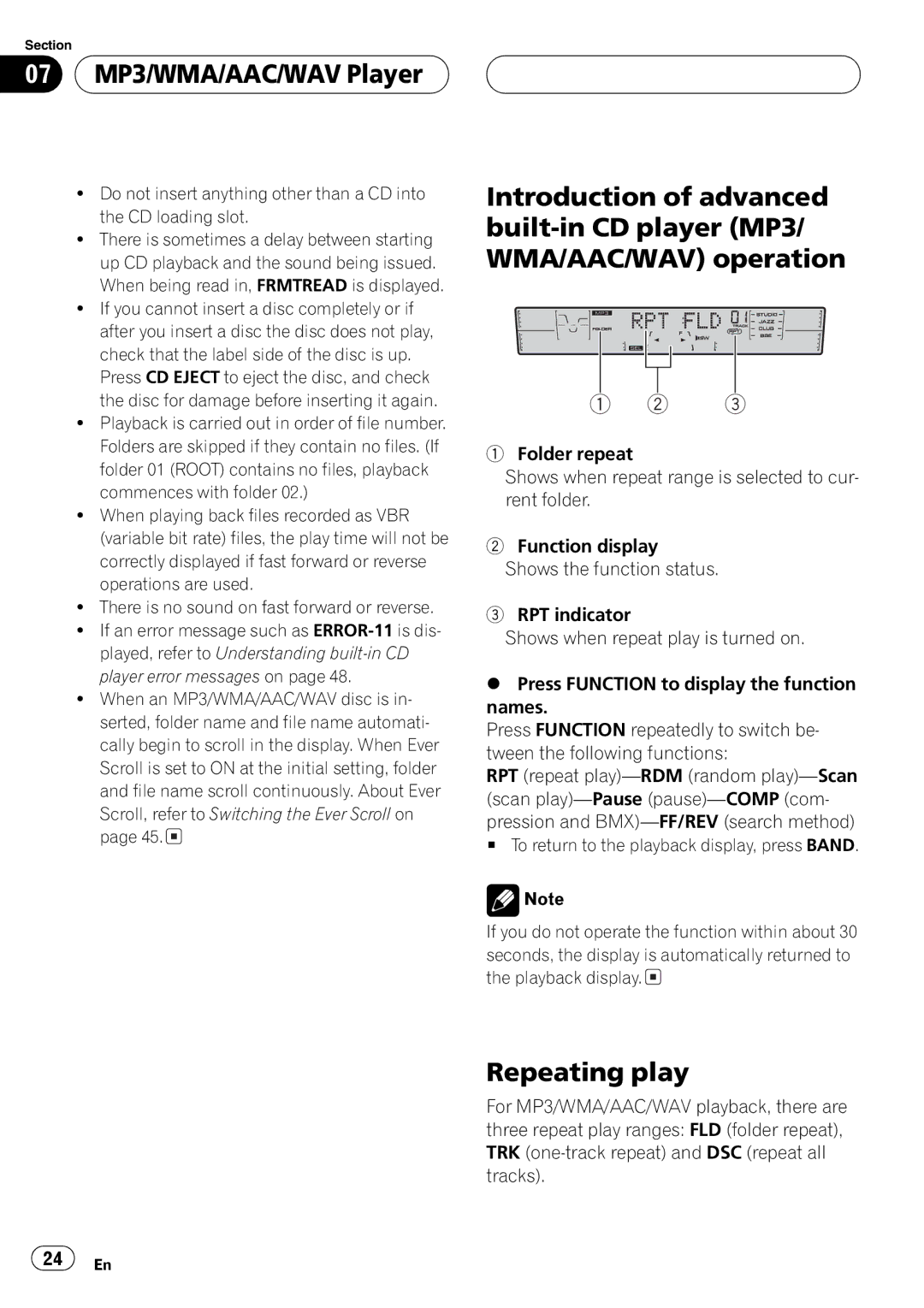 Pioneer FH-P4200MP operation manual 