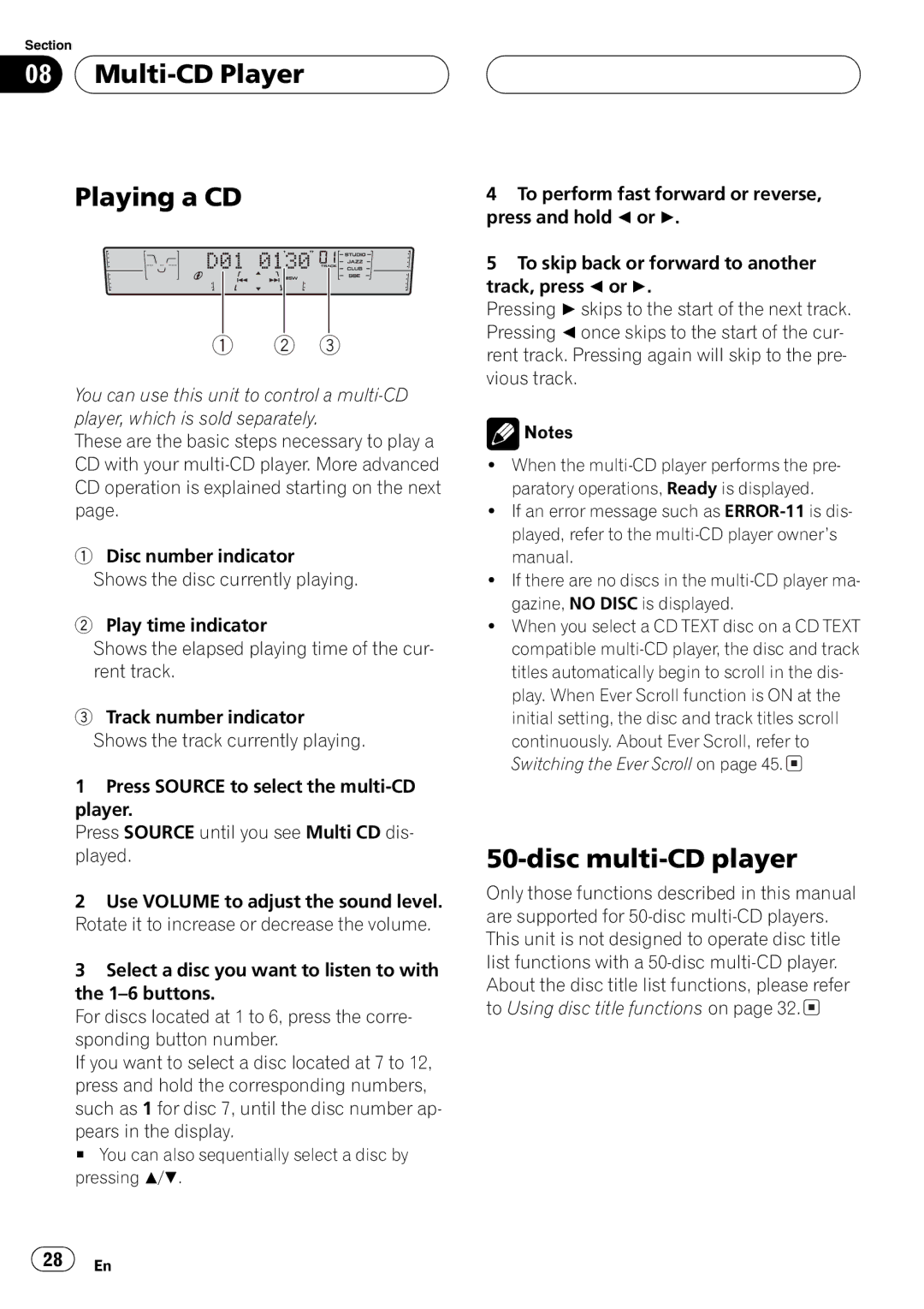 Pioneer FH-P4200MP operation manual 