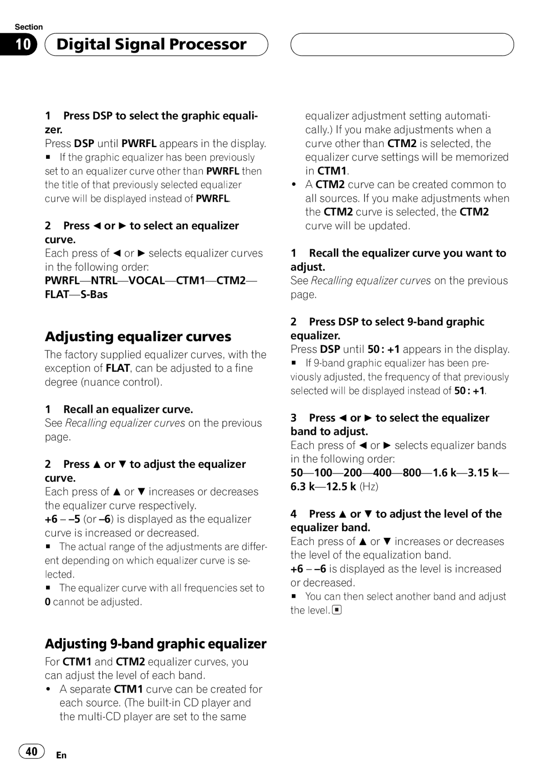 Pioneer FH-P4200MP operation manual 