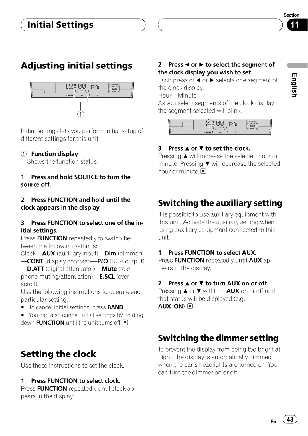 Pioneer FH-P4200MP operation manual 