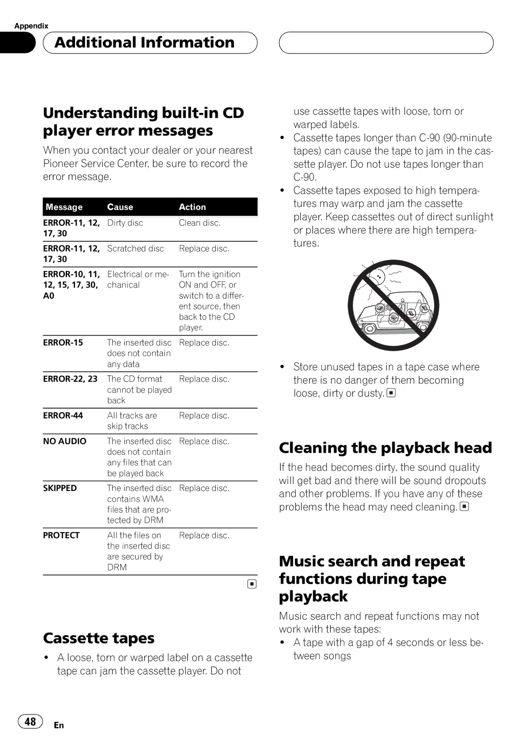 Pioneer FH-P4200MP operation manual 