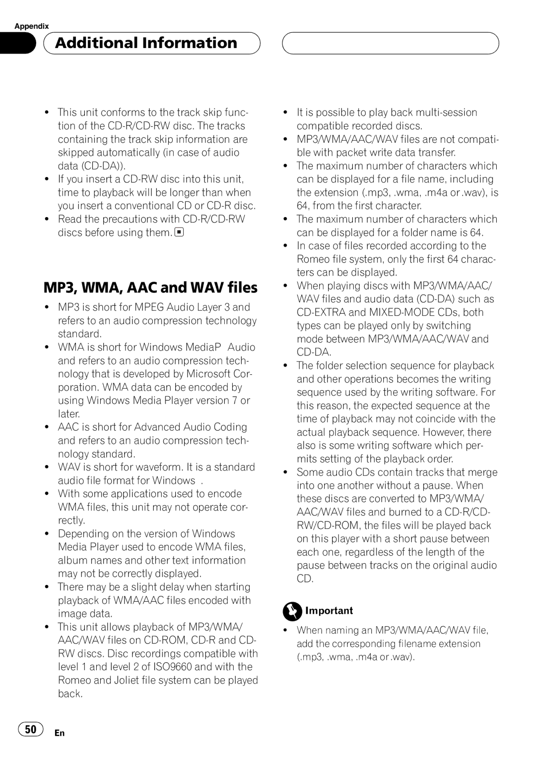 Pioneer FH-P4200MP operation manual 