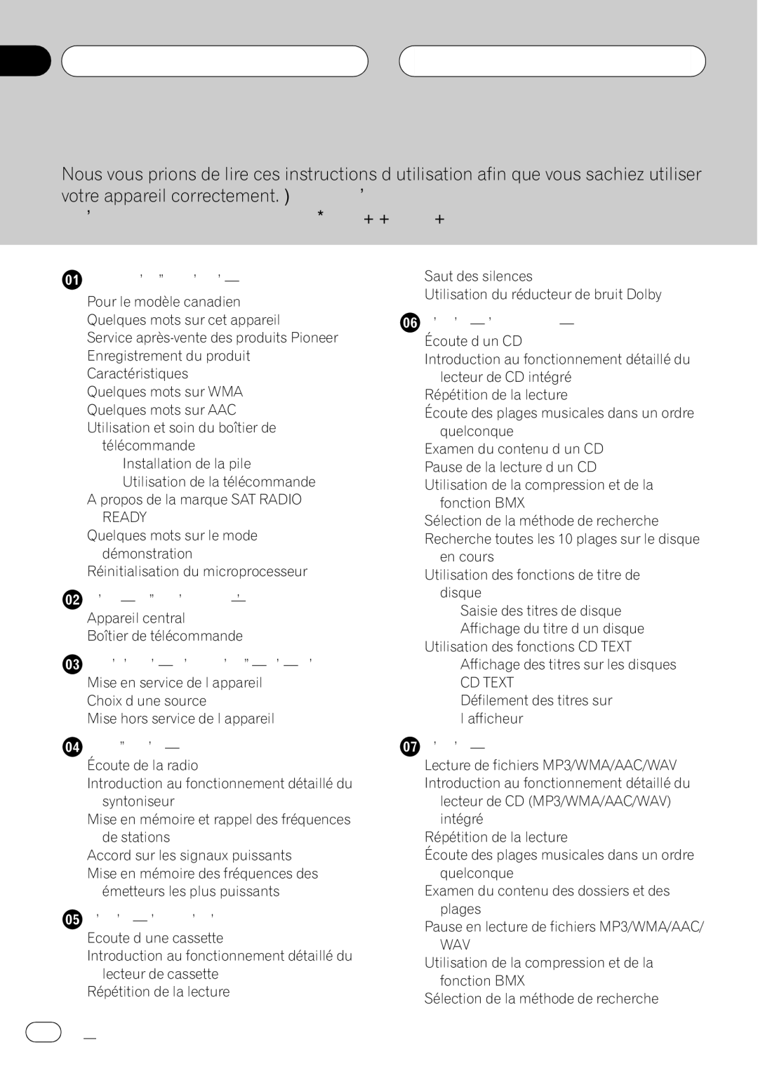 Pioneer FH-P4200MP operation manual 