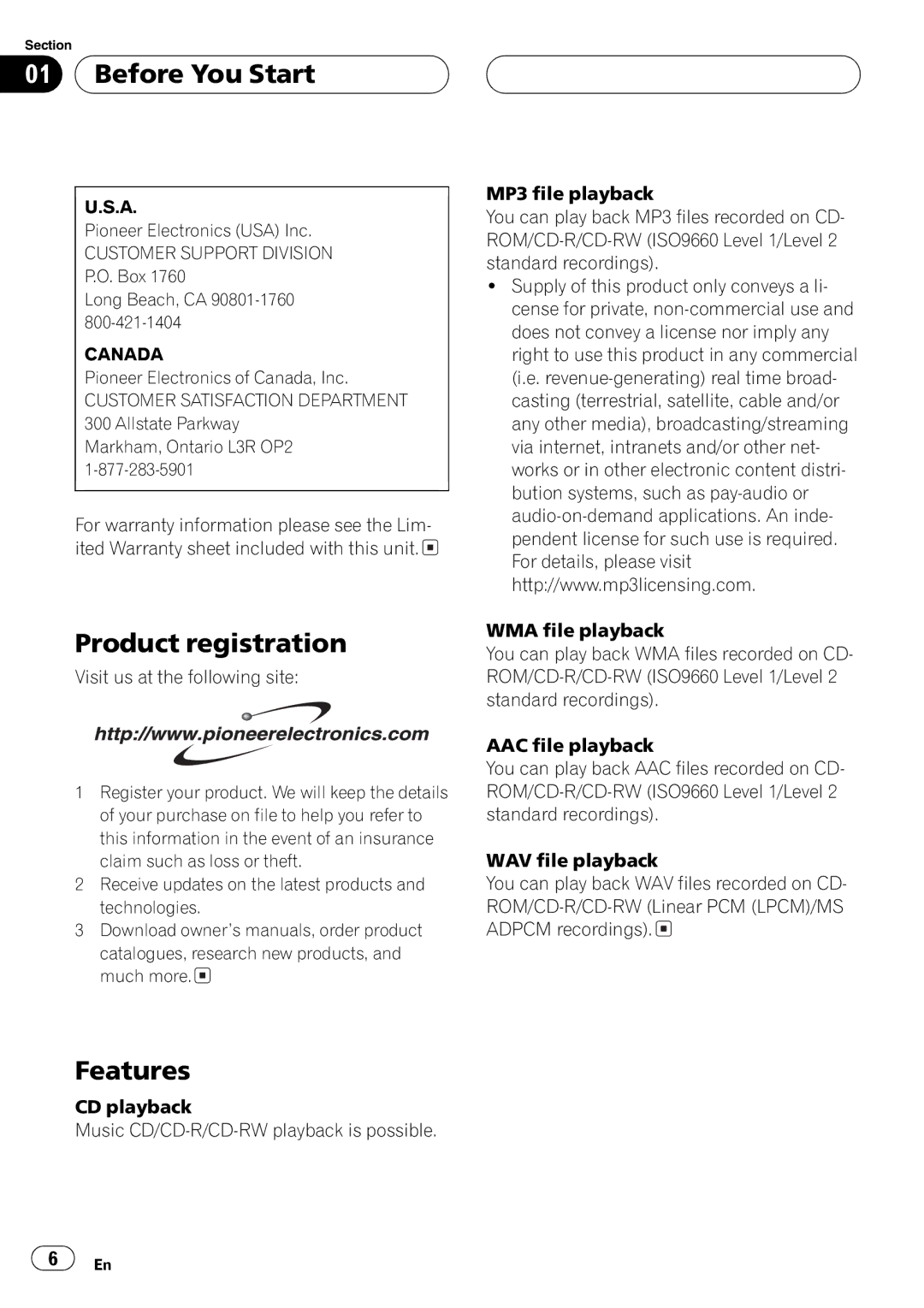 Pioneer FH-P4200MP operation manual 