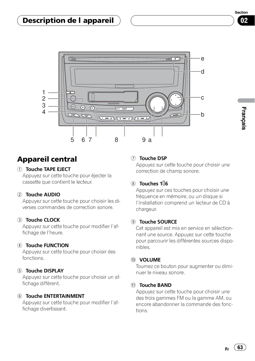 Pioneer FH-P4200MP operation manual 7 8 9 a 