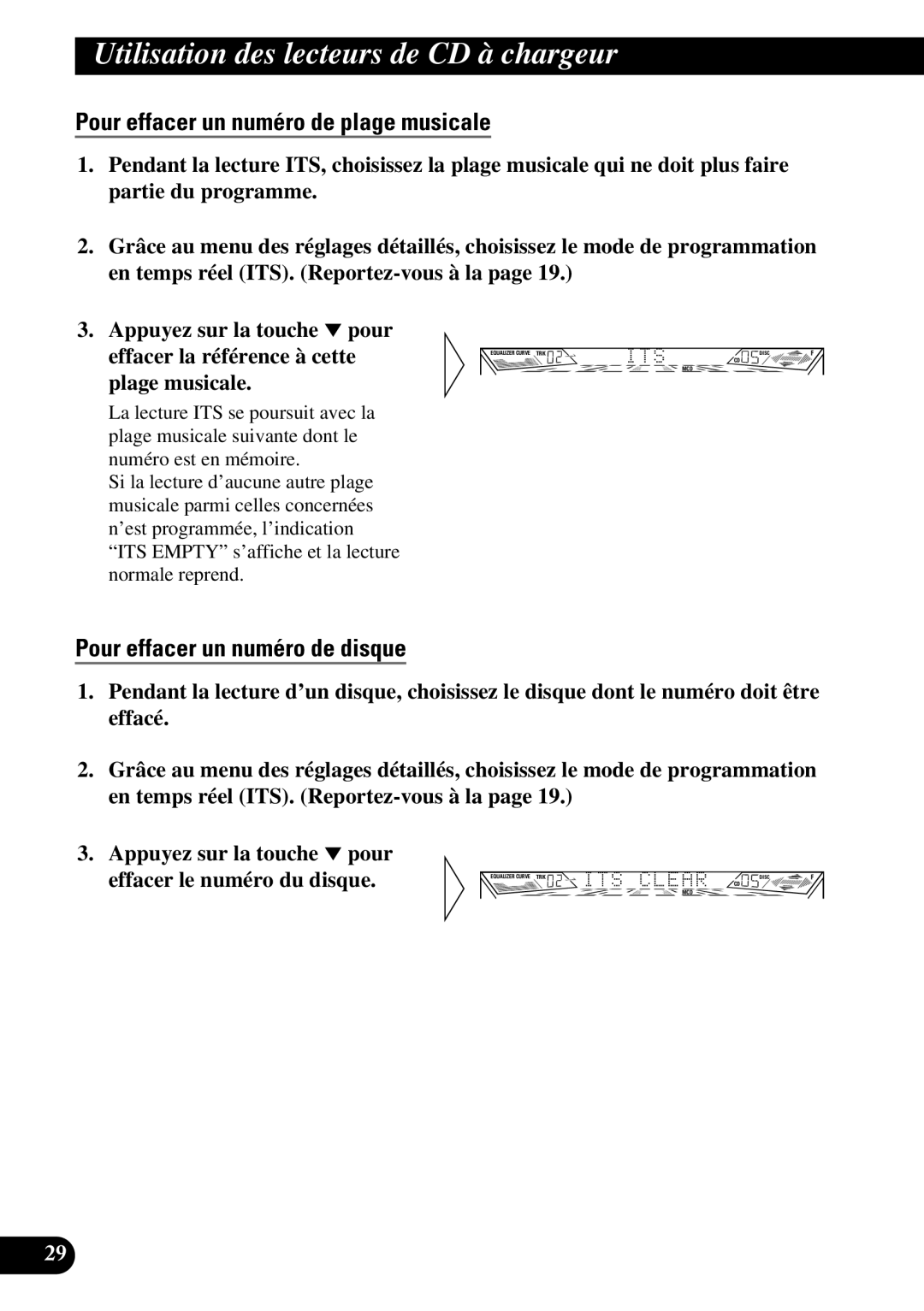 Pioneer FH-P4400 operation manual Pour effacer un numéro de plage musicale, Pour effacer un numéro de disque 