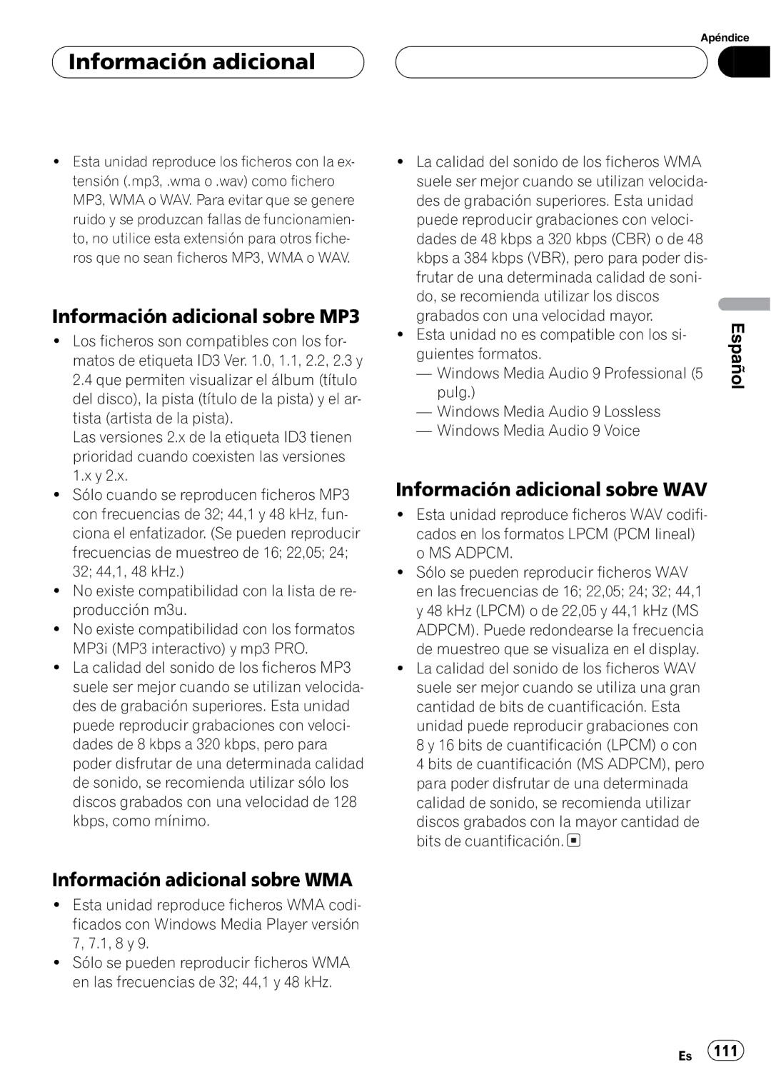 Pioneer FH-P5000MP operation manual 