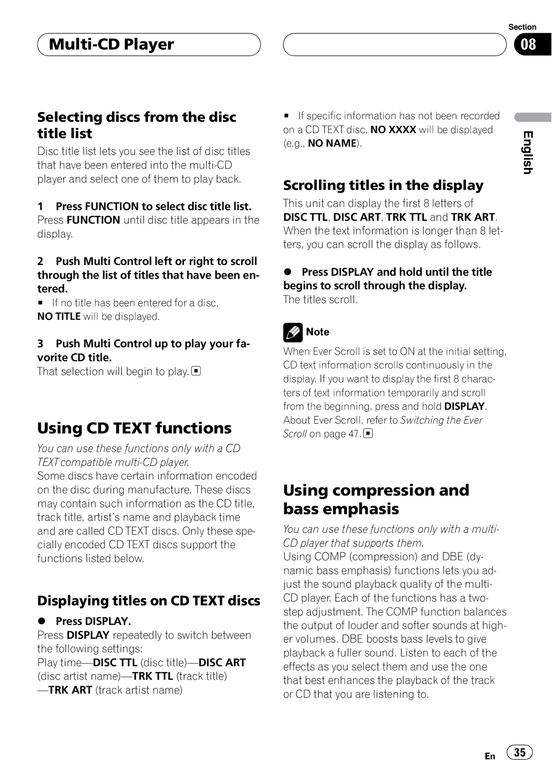 Pioneer FH-P5000MP operation manual 