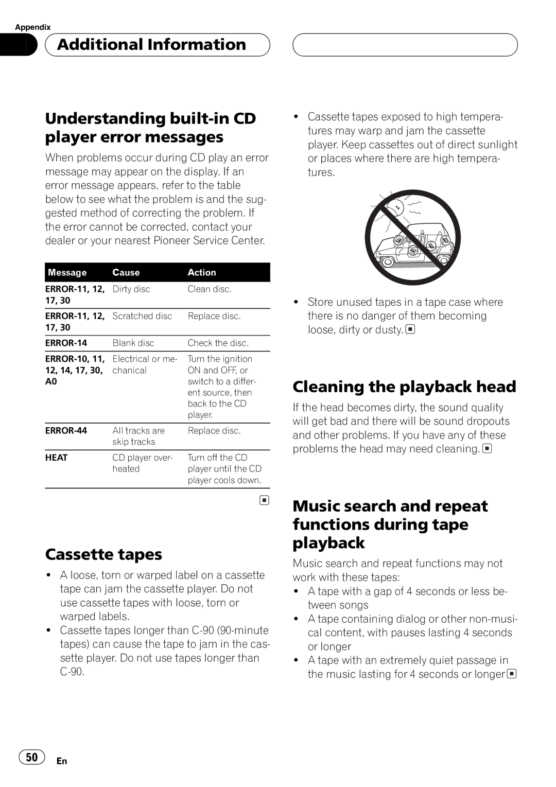 Pioneer FH-P5000MP operation manual 