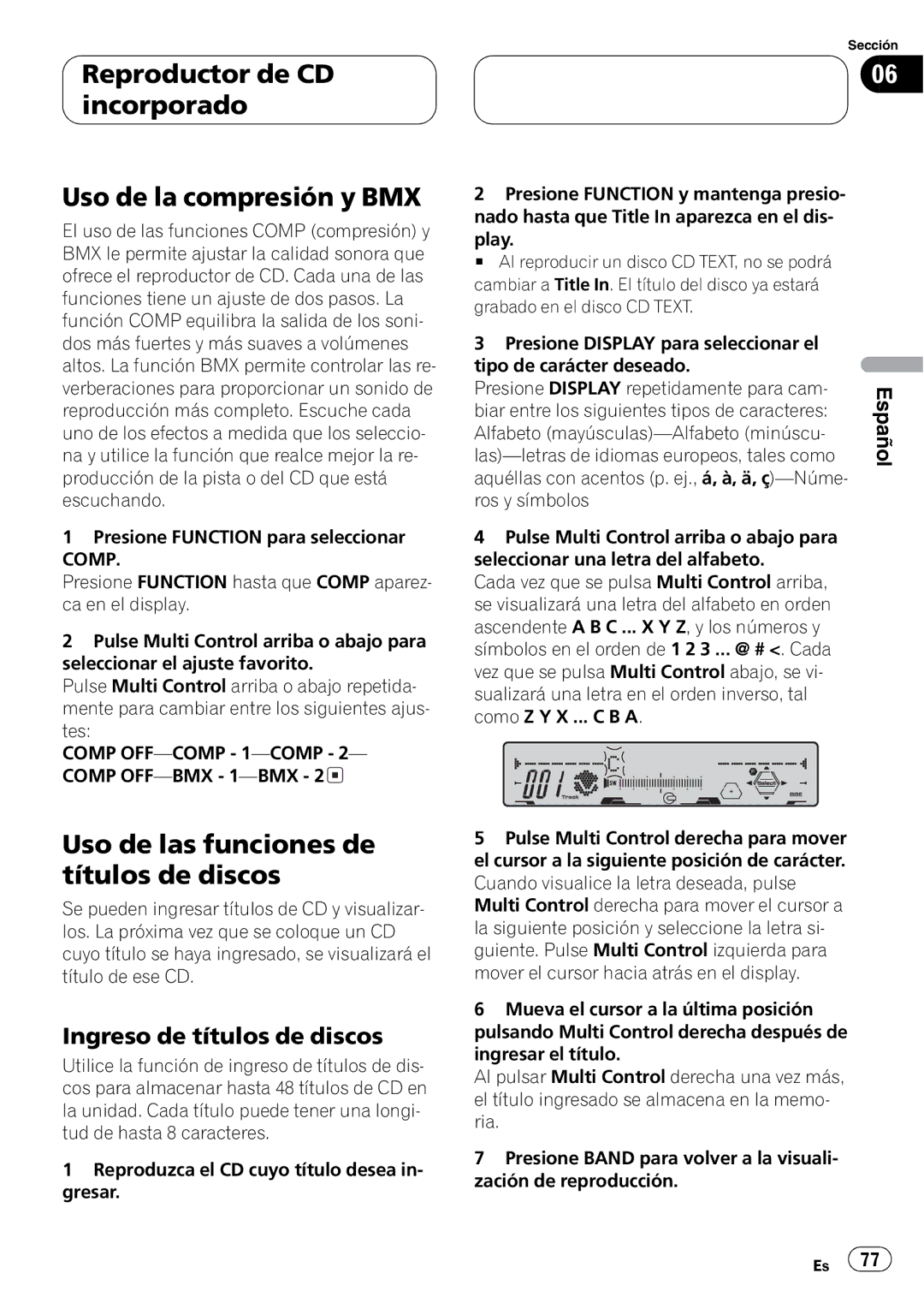 Pioneer FH-P5000MP operation manual + % 